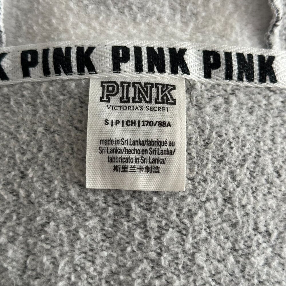 PINK Victoria’s Secret Zip-Up Hoodie – Gray – Size Small - Picture 7 of 8